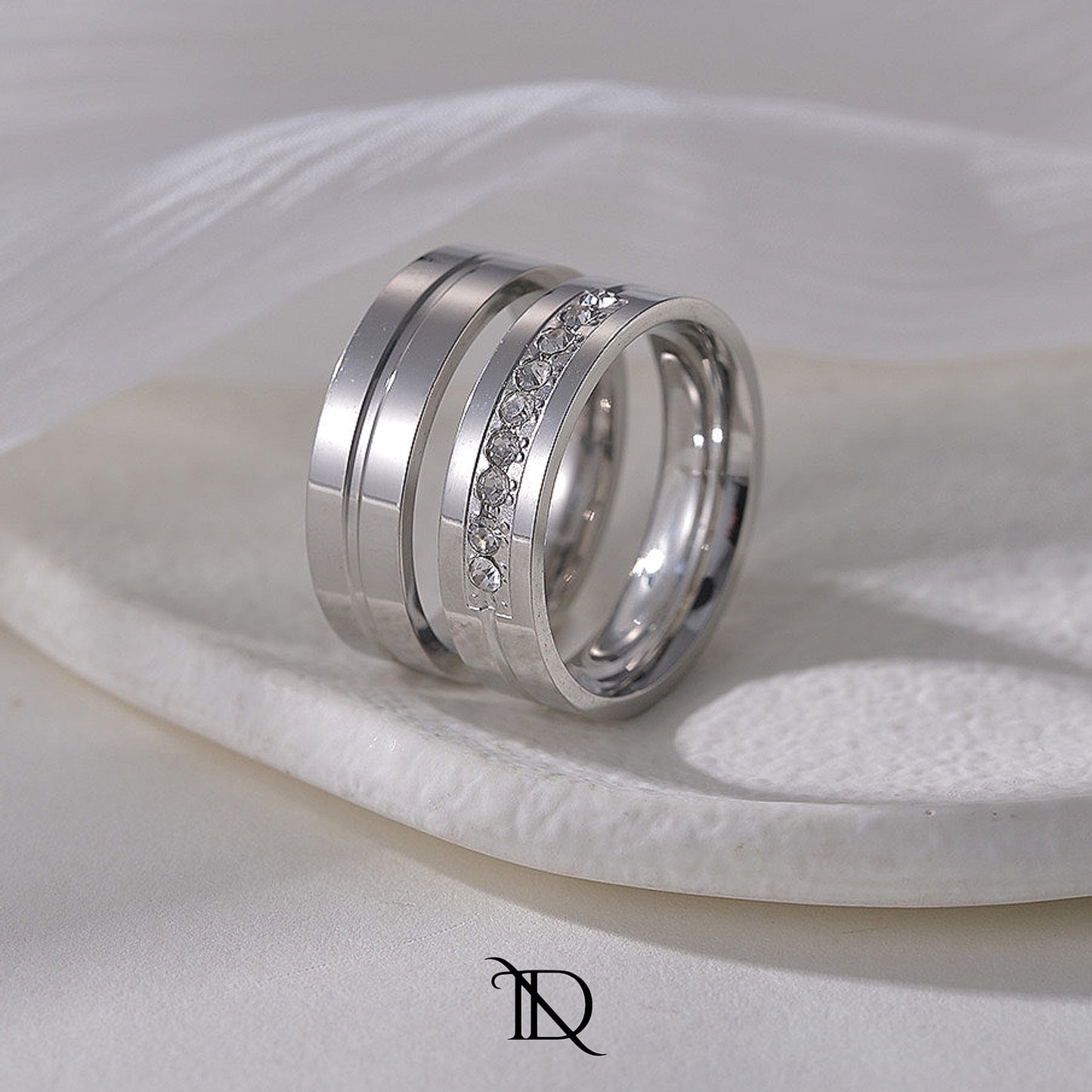 Stainless Calamine Cubic Ring